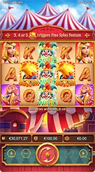 Circus Delight · Mekanisme Putaran Gratis Meriam dan Pengali Wild Circus Delight